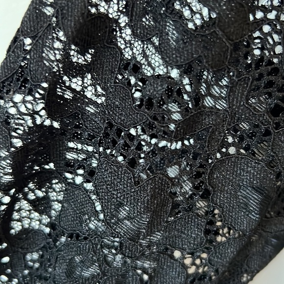 Shein Little Black Lace A-Line Off Shoulder Cocktail Dress - Picture 2 of 3